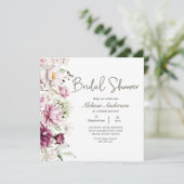 プニーズピンクブルゴーニュフローラブライダルシャワー 招待状 (スタンド正面)