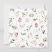 プニーズピンクブルゴーニュフローラブライダルシャワー 招待状 (裏面)