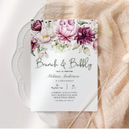 プニーズピンクブルゴーニュフローラブライダルブランチ