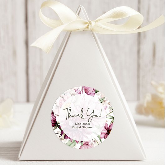 プニーズピンクブルゴーニュフローラ結婚式の引き出物 ラウンドシール