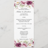 プニーズピンクブルゴーニュフローラ結婚式 プログラム (正面)