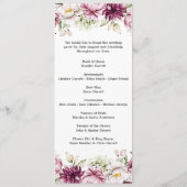 プニーズピンクブルゴーニュフローラ結婚式 プログラム (裏面)