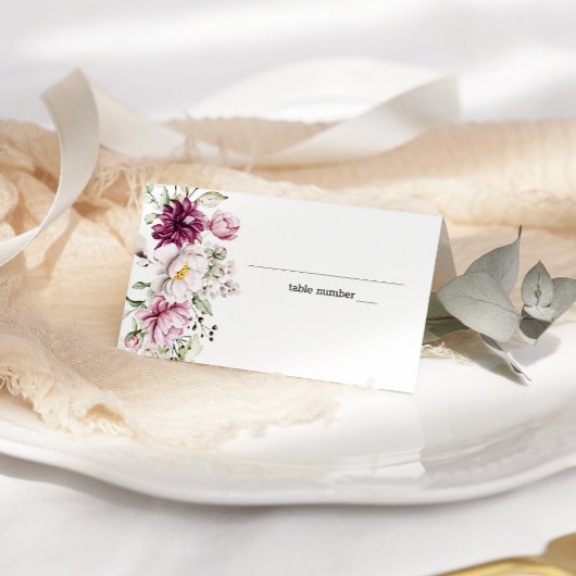 プニーズピンクブルゴーニュ結婚フローラ座席表 プレイスカード