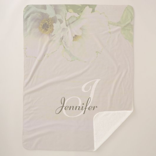 プニーズマウヴモノグラムシェルパブランケット シェルパブランケット (正面)