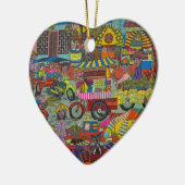 プノンペンの通り セラミックオーナメント (左)