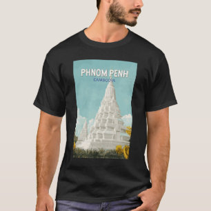 プノンペンカンボジアイラストレーショントラベルアートレトロ Tシャツ