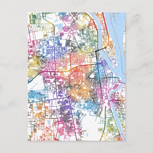 プノンペン カンボジア 都市地図 ポストカード (正面)