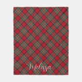 プパーソナライズされたライド素朴クラシックタータンチェック フリースブランケット (正面)