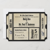 プファンキーレイ結婚ビルチケットスタイル 招待状 (正面)