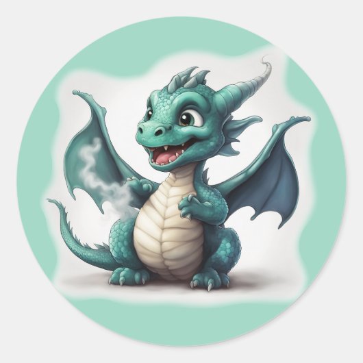 プフザリトル魔法ドラゴン ラウンドシール (正面)