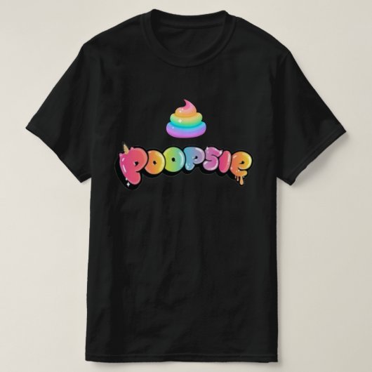 ププシー (虹色のうんち) Tシャツ (デザイン正面)