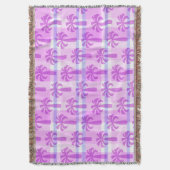 ププルハワイアンヴィンテージパームツリープレイド スローブランケット (正面縦)