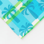 ププルハワイアンヴィンテージパームツリープレイド フリースブランケット (角)