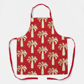 ププルヴィンテージパームツリーハワイアンレッド エプロン (正面)