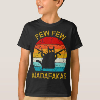 プマダファカスピューおもしろいガンブラックキャットレトロヴィンタ Tシャツ