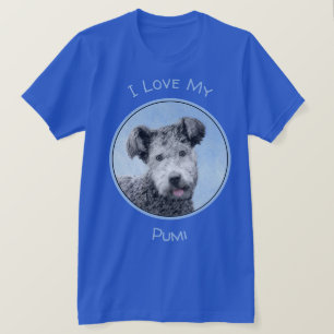 プミさん-絵画かわいいオリジナルのドッグアート Tシャツ