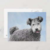 プミズ絵画 – かわいいオリジナルの犬の絵 ポストカード (正面/裏面)