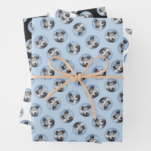 プミ絵を描のグレイかぼちゃかわいいオリジナルペットドッグアート ラッピングペーパーシート (インサイチュ)