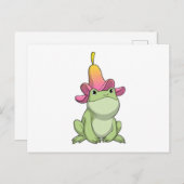 プメリアの付いたカエル ポストカード (正面/裏面)