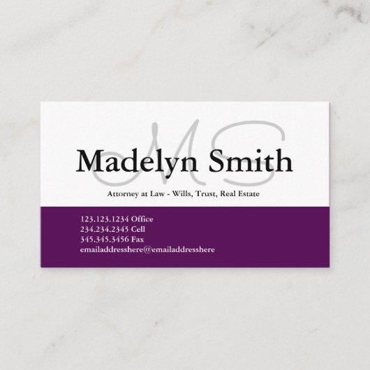 プモダンラムイニシャル-名刺 名刺 (正面)