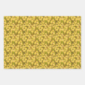 プヤフラワーボタニカルフローラルパターンオレンジイエロー ラッピングペーパーシート (正面3)