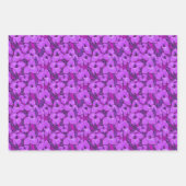 プヤ花植物花柄パープルブルー ラッピングペーパーシート (正面2)
