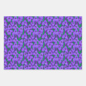 プヤ花植物花柄パープルブルー ラッピングペーパーシート (正面)