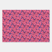 プヤ花植物花柄ピンクブルー ラッピングペーパーシート (正面3)