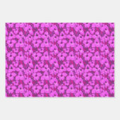 プヤ花植物花柄ピンクブルー ラッピングペーパーシート (正面2)