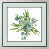 プラかわいらしントフローラ黒い線淡い色の緑縁ど ポスター (正面)