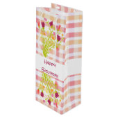 プライかわいらしドと花の紙ギフトワインバッグ ワインギフトバッグ (正面アングル)