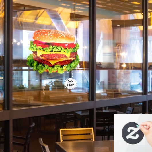 プライスカスタマイズダブルチーズバーガー ウィンドウサイン (レストラン窓)