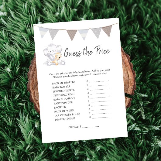 プライスゲームのモダンベビーゾウのカード プログラム