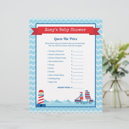 プライスゲームの航海のテーマ赤ちゃんシャワー (スタンド正面)