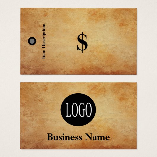 プライスラベルパーチメントリテールストアラベル (正面&裏面)