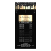 プライスリストヘアメイクアップまつげ爪、 ネイルドリップスブラック ラックカード (裏面)
