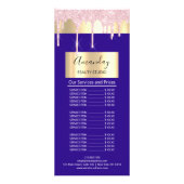 プライスリストヘアメイクアップまつげ爪、 ネイルピンクドリップブルー ラックカード (正面)