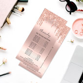 プライスリストヘアメイクアップまつげ爪、 ネイルワックスバラ赤面 ラックカード