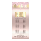 プライスリストヘアメイクアップまばたき爪、 ネイルピンクローズドリップ ラックカード