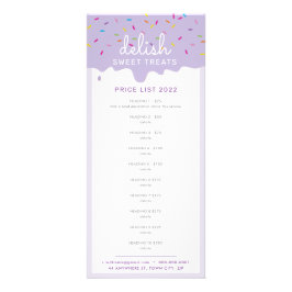 プライスリストベーカリーケーキつや消しドリップパープル ラックカード