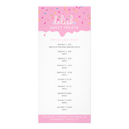 プライスリストベーカリーピンクつや消し点滴 ラックカード