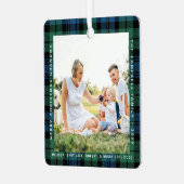 プライドおばあちゃん2写真クリスマスキャンプベルタータンチェック メタルオーナメント (正面左)