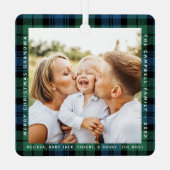 プライドおばあちゃん2写真クリスマスキャンプベルタータンチェック メタルオーナメント (裏面)