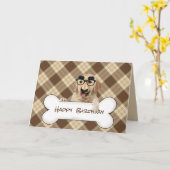 プライドおもしろいの誕生日ゴールデンレトリバー カード (黄色い花)