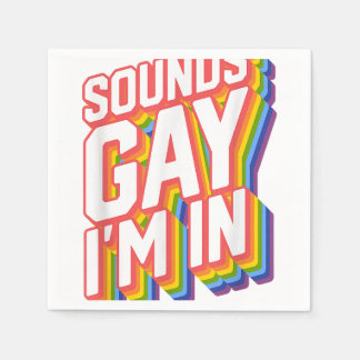 プライドおもしろいシャツサウンドゲイ入り スタンダードカクテルナプキン