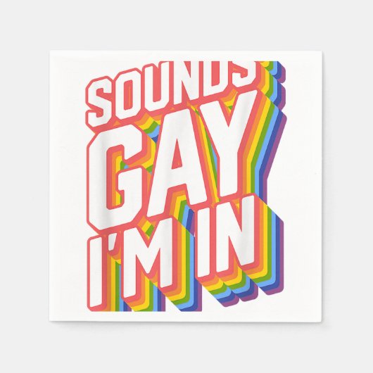 プライドおもしろいシャツサウンドゲイ入り スタンダードカクテルナプキン (正面)