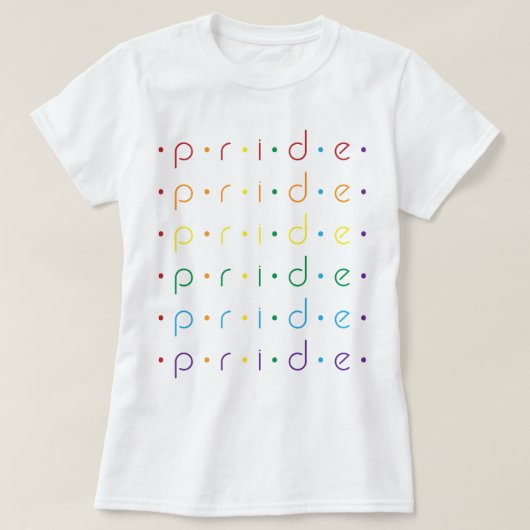 プライドがレインボーLGBTカラーで6回繰り返し Tシャツ (デザイン正面)