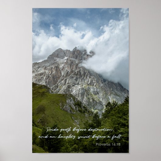 プライドが破壊される前に死ぬ諺引用文 ポスター (正面)