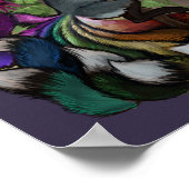 プライドきつねとオダマキ(植物)フラワーポスター ポスター (角)