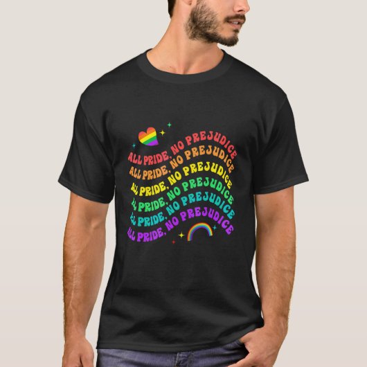プライドすべてプライド無偏見レトロ Tシャツ (正面)